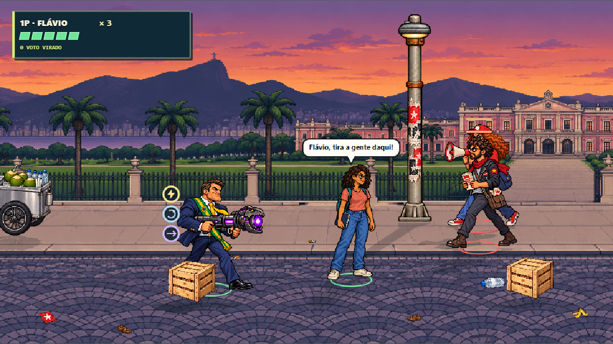 Prévia em pixel art do Palácio Guanabara